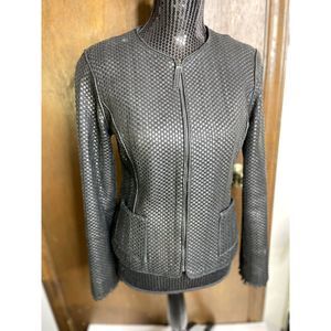 MaxStudio@com Special Edition Black Leather Jacket Size S